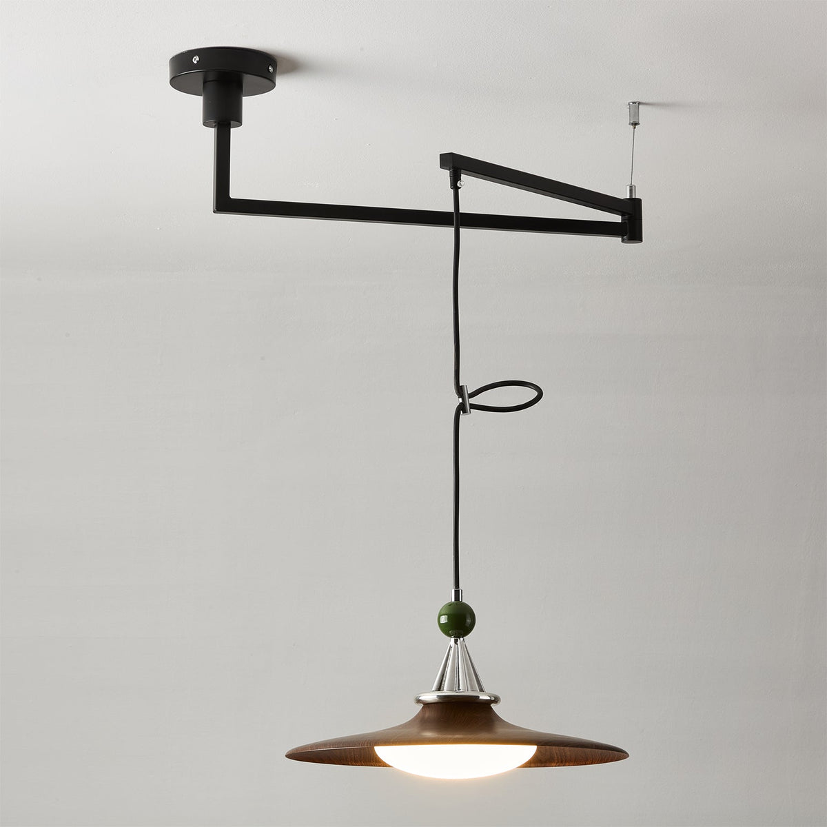 The light fixture against a dark background.