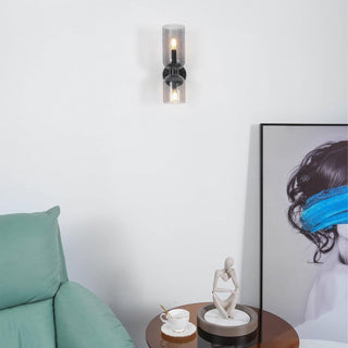 Arisha Double Tête LED Applique Blanc Bleu Métal Verre Chambre à Coucher