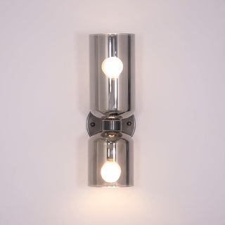 Arisha Double Tête LED Applique Blanc Bleu Métal Verre Chambre à Coucher