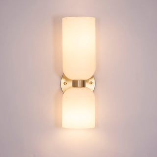 Arisha Double Tête LED Applique Blanc Bleu Métal Verre Chambre à Coucher