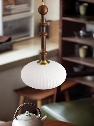 Iliror Traditionnel Art Bois Verre Pendentif Lumière