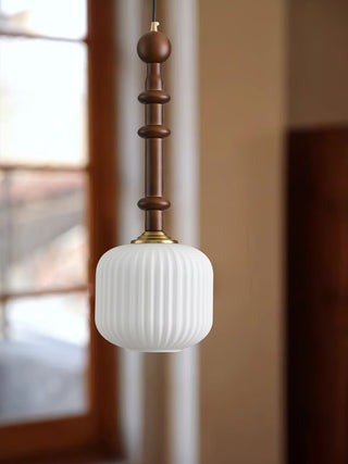Iliror Traditionnel Art Bois Verre Pendentif Lumière