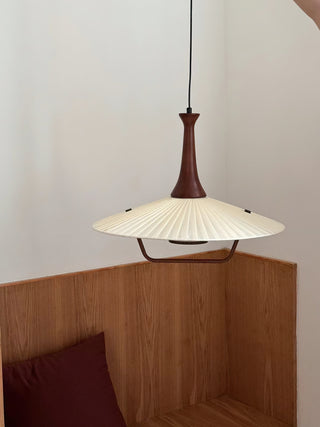 Mydorisra Traditionnel Classique Tissu Bois Pendentif Lampe