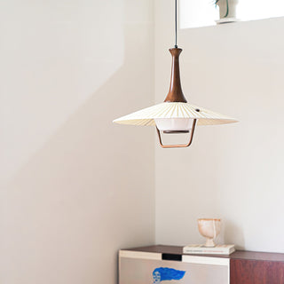 Mydorisra Traditionnel Classique Tissu Bois Pendentif Lampe