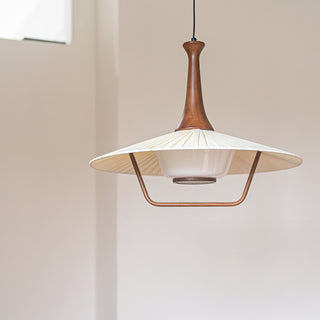 Mydorisra Traditionnel Classique Tissu Bois Pendentif Lampe