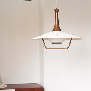 Mydorisra Traditionnel Classique Tissu Bois Pendentif Lampe