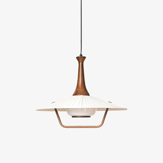 Mydorisra Traditionnel Classique Tissu Bois Pendentif Lampe