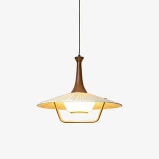 Mydorisra Traditionnel Classique Tissu Bois Pendentif Lampe