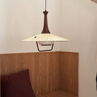 Mydorisra Traditionnel Classique Tissu Bois Pendentif Lampe