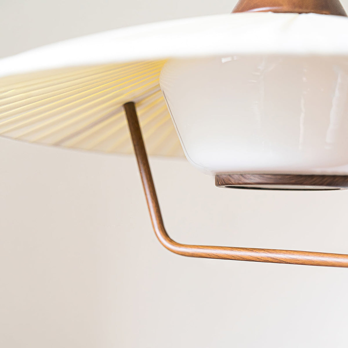 Brinista Traditionnel Classique Tissu Bois Pendentif Lampe