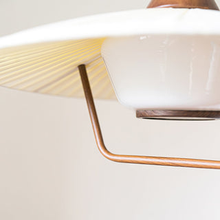Mydorisra Traditionnel Classique Tissu Bois Pendentif Lampe