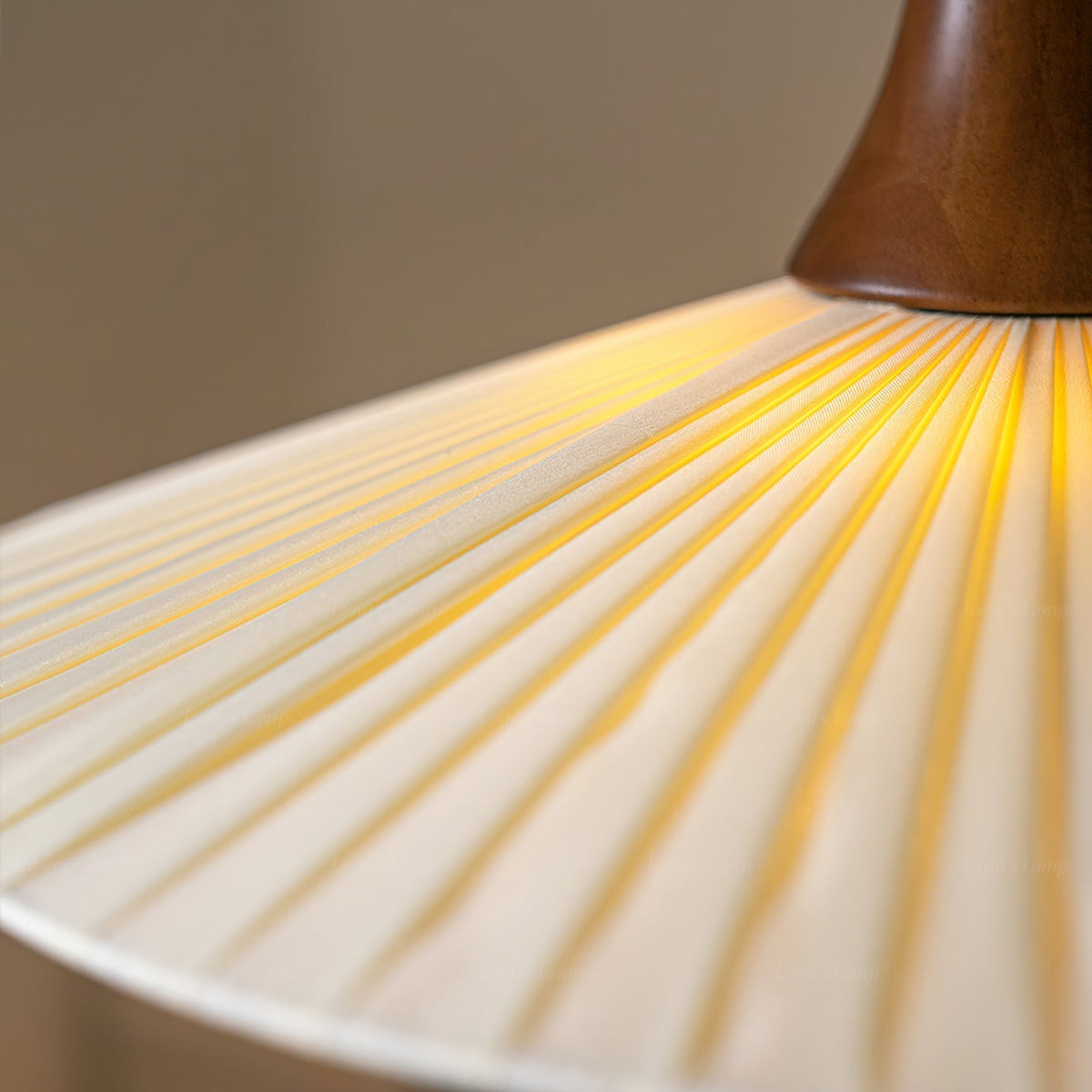 Brinista Traditionnel Classique Tissu Bois Pendentif Lampe