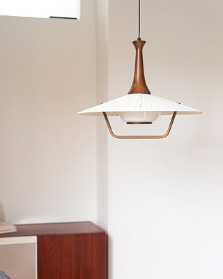 Mydorisra Traditionnel Classique Tissu Bois Pendentif Lampe