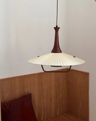 Mydorisra Traditionnel Classique Tissu Bois Pendentif Lampe