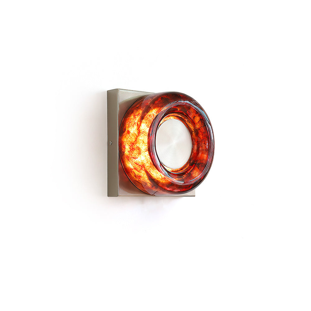 Eisner Red Wall Sconce with circular resin design.
