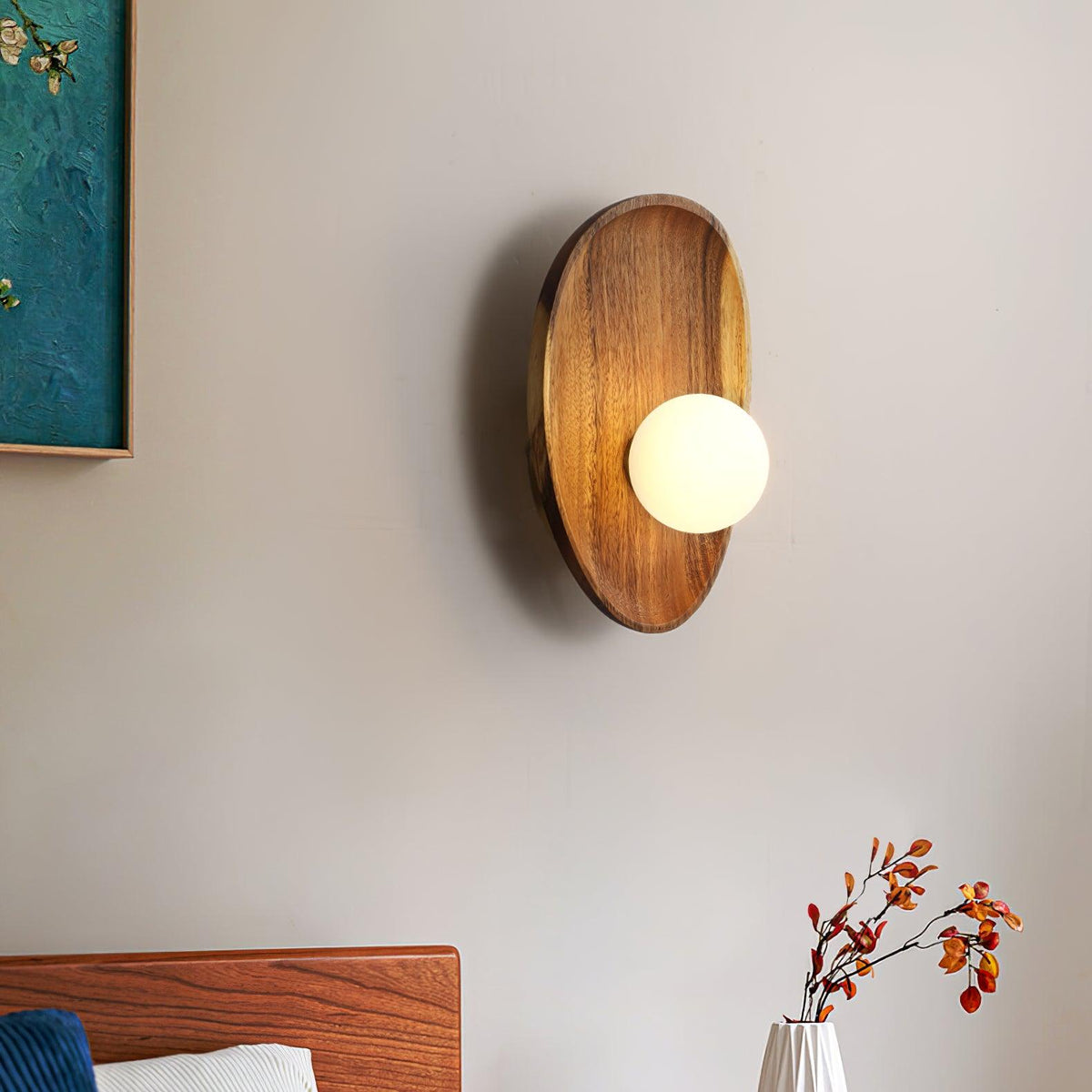 Keith Applique Murale Moderne Minimaliste en Bois et Verre