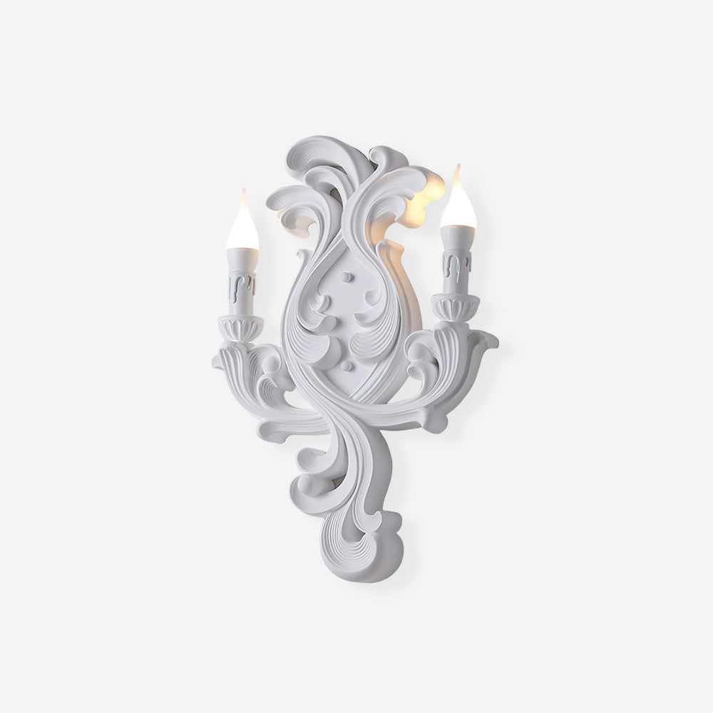 Wall Lamp Sculptural Plaster Candle Arms-Neutral Decor
