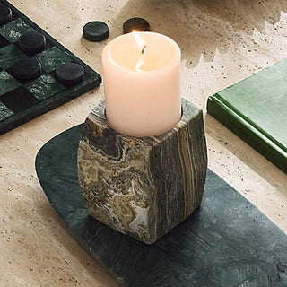 Elara Agate Candle Holder-Neutral Decor