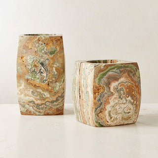 Elara Agate Candle Holder-Neutral Decor