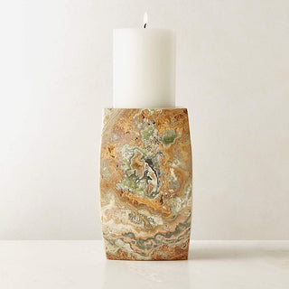Elara Agate Candle Holder-Neutral Decor
