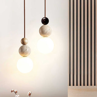 Ullaeia Sphère-Grappe Travertin Pendentif Lumière-Luire