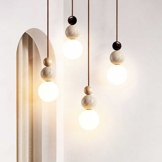 Ullaeia Sphère-Grappe Travertin Pendentif Lumière-Luire