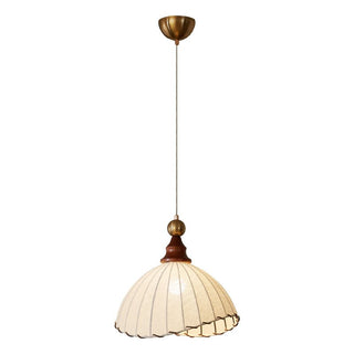 Thalira Suspension Élégante en Bois et Tissu