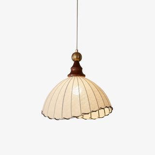 Thalira Suspension Élégante en Bois et Tissu