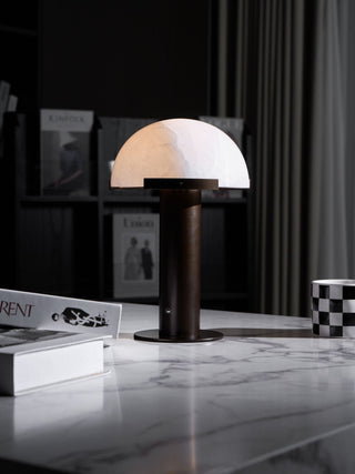 Ibera Lampe de Table en Albâtre et Métal