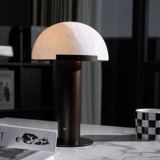 Ibera Lampe de Table en Albâtre et Métal