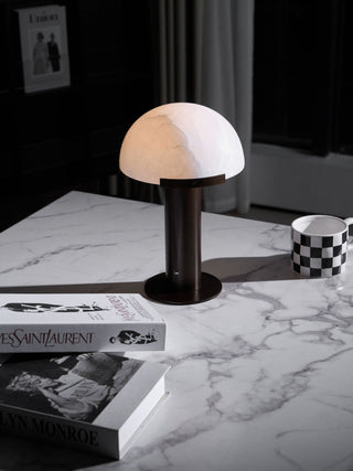 Ibera Lampe de Table en Albâtre et Métal