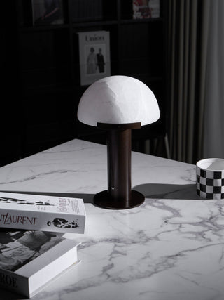 Ibera Lampe de Table en Albâtre et Métal