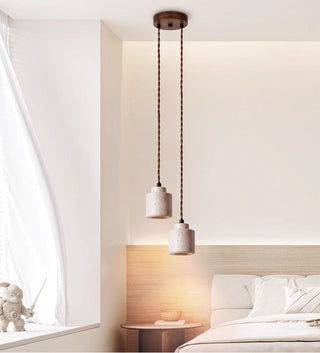 Elemental Travertine Mini Pendant Lamp-Neutral Decor