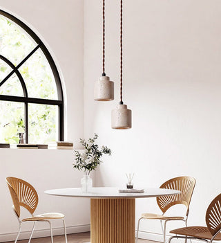 Elemental Travertine Mini Pendant Lamp-Neutral Decor