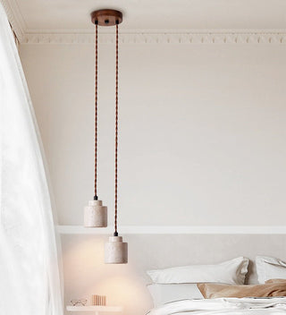 Elemental Travertine Mini Pendant Lamp-Neutral Decor