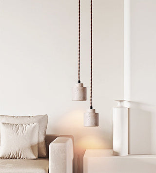 Elemental Travertine Mini Pendant Lamp-Neutral Decor