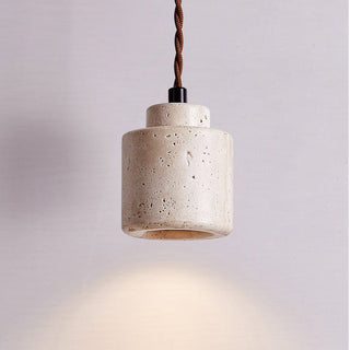 Elemental Travertine Mini Pendant Lamp-Neutral Decor