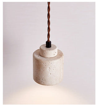 Elemental Travertine Mini Pendant Lamp-Neutral Decor