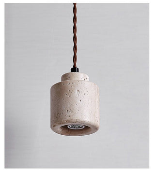 Elemental Travertine Mini Pendant Lamp-Neutral Decor