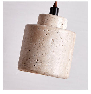 Elemental Travertine Mini Pendant Lamp-Neutral Decor
