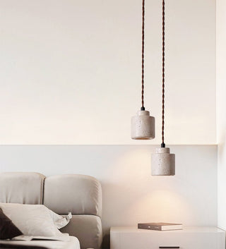 Elemental Travertine Mini Pendant Lamp-Neutral Decor