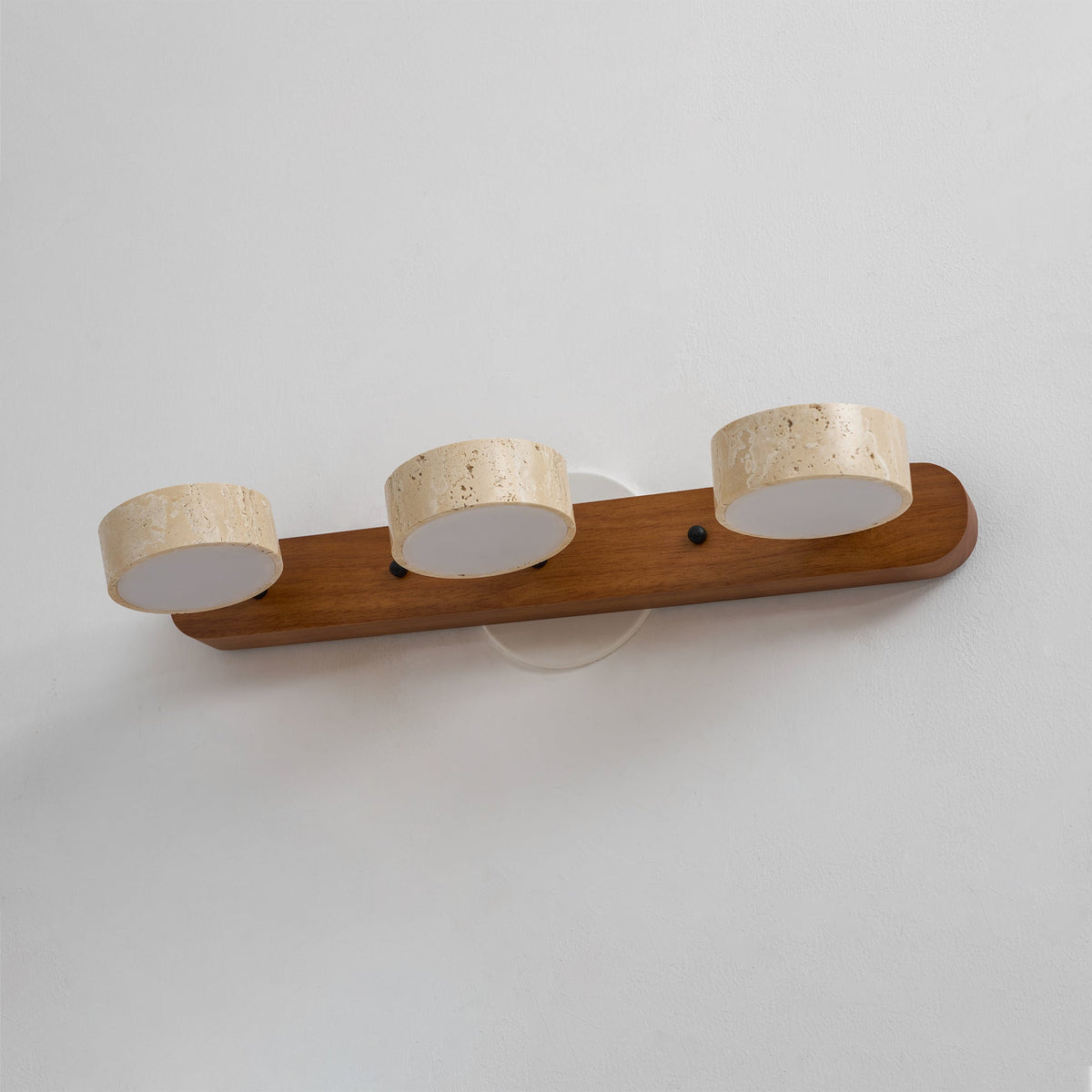 The 3-head lamp in the Beige & Walnut finish.
