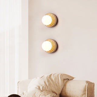 Echo Travertin Globe Applique Murale