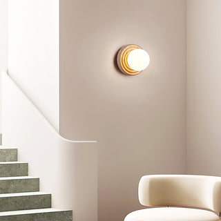Echo Travertin Globe Applique Murale