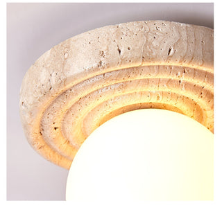 Echo Travertin Globe Applique Murale