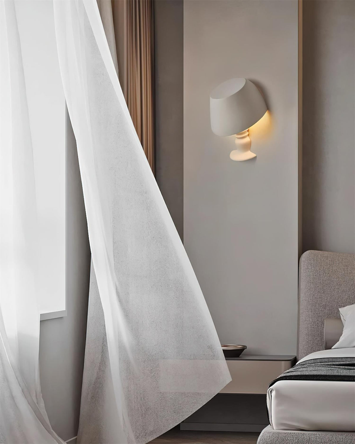 Wall Light Sculptural Plaster Form Uplighting Ambient Minimalist-Neutral Decor