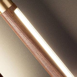 Kyoto Noyer Laiton Linéaire Suspension Lumière