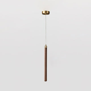 Kyoto Noyer Laiton Linéaire Suspension Lumière