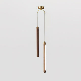 Kyoto Noyer Laiton Linéaire Suspension Lumière