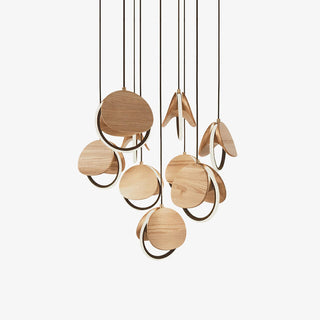 Avvelen Géométrique Bois Pendentif Lumière
